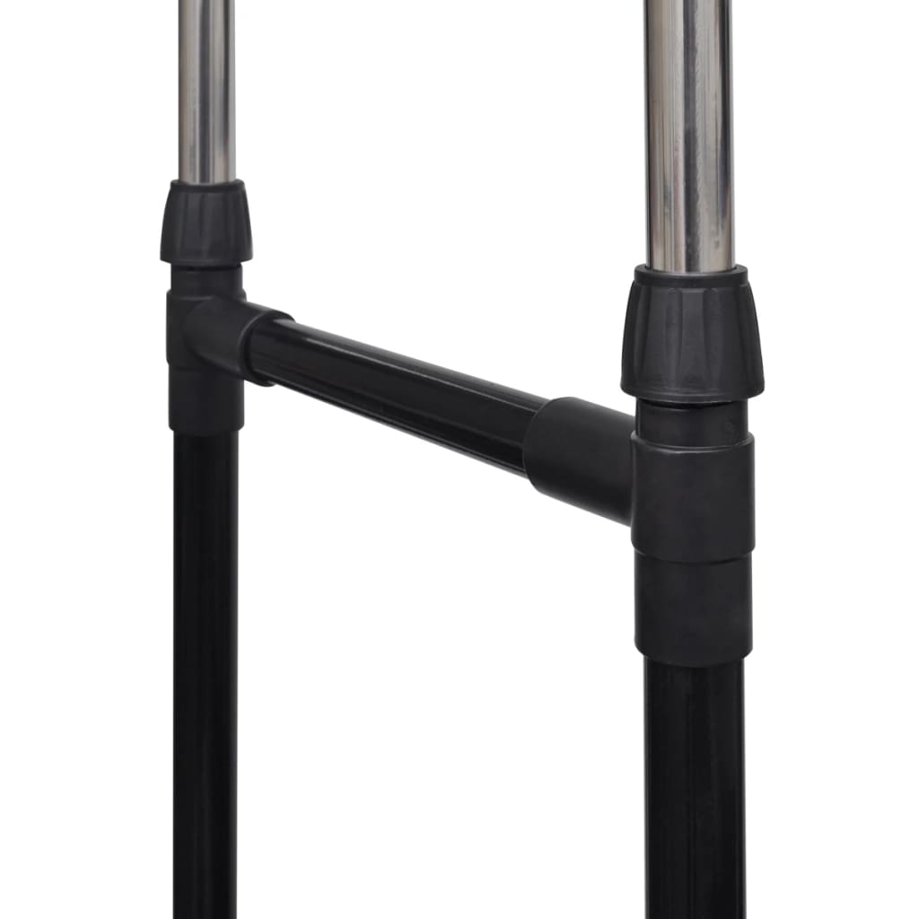 vidaXL Adjustable Clothes Rack 4 Castors 2 Hanging Rails-4