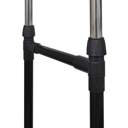 vidaXL Adjustable Clothes Rack 4 Castors 2 Hanging Rails-4