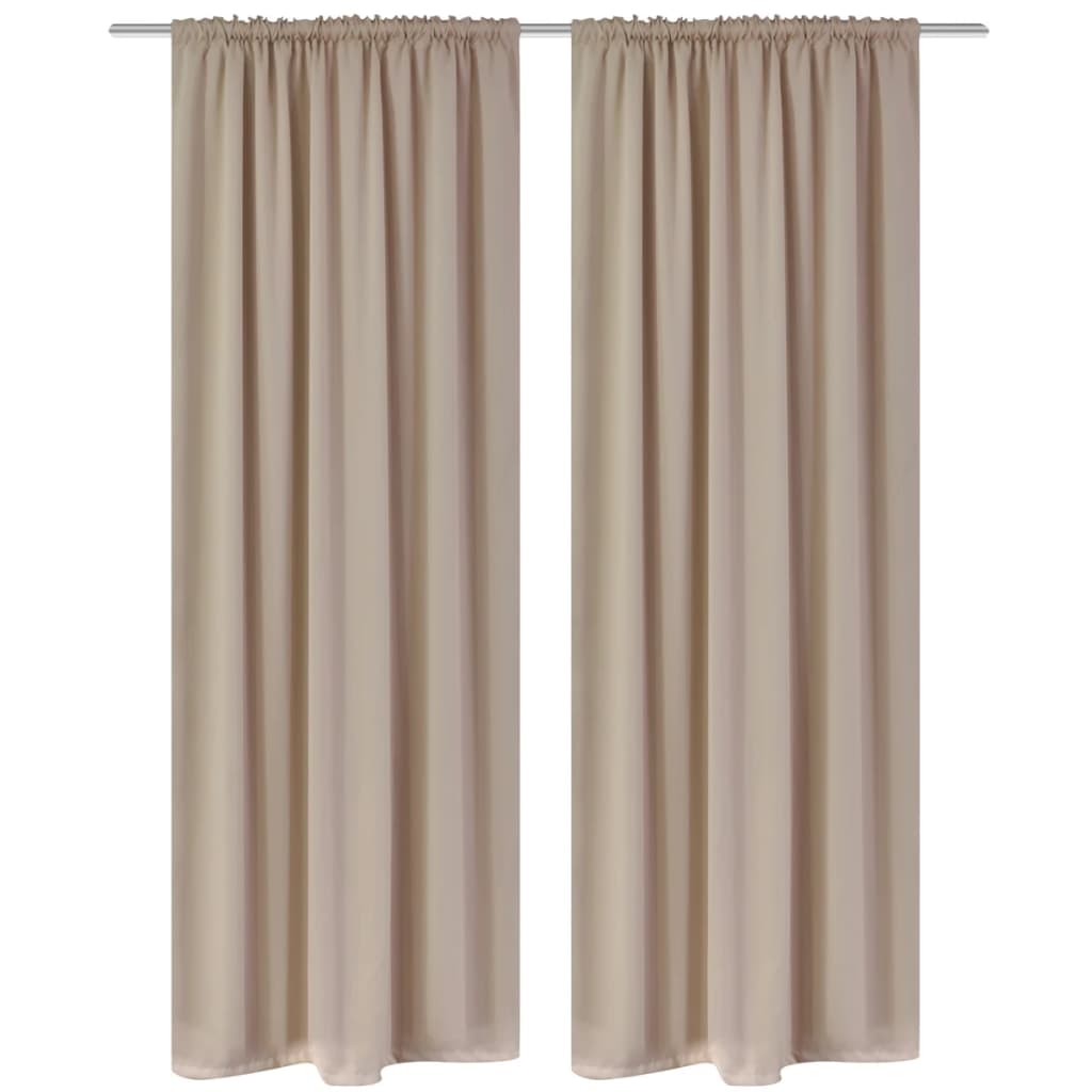 vidaXL Curtains 2 Pcs Slot-Headed Blackout Curtains for Bedroom Living Room-1
