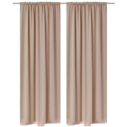 vidaXL Curtains 2 Pcs Slot-Headed Blackout Curtains for Bedroom Living Room-1