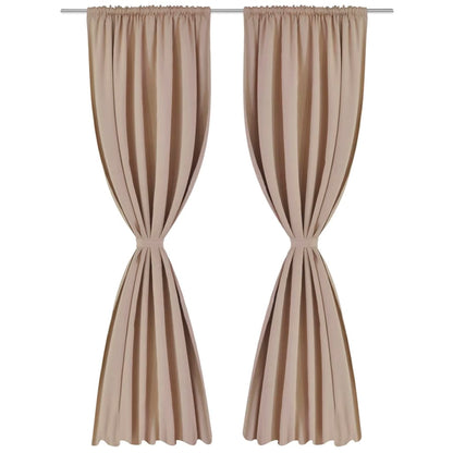 vidaXL Curtains 2 Pcs Slot-Headed Blackout Curtains for Bedroom Living Room-3