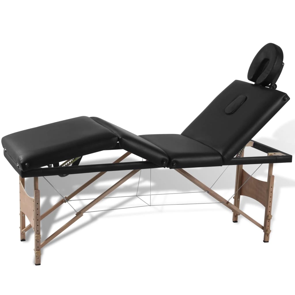 vidaXL Massage Table with Wooden Frame Portable Salon Therapy Table 4 Zones-2