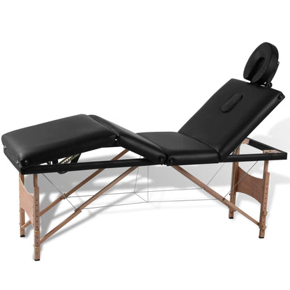 vidaXL Massage Table with Wooden Frame Portable Salon Therapy Table 4 Zones-2