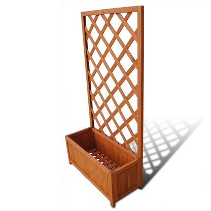 vidaXL Planter Raised Flower Bed Trellis Patio Raised Bed Plant Pot Solid Wood-1