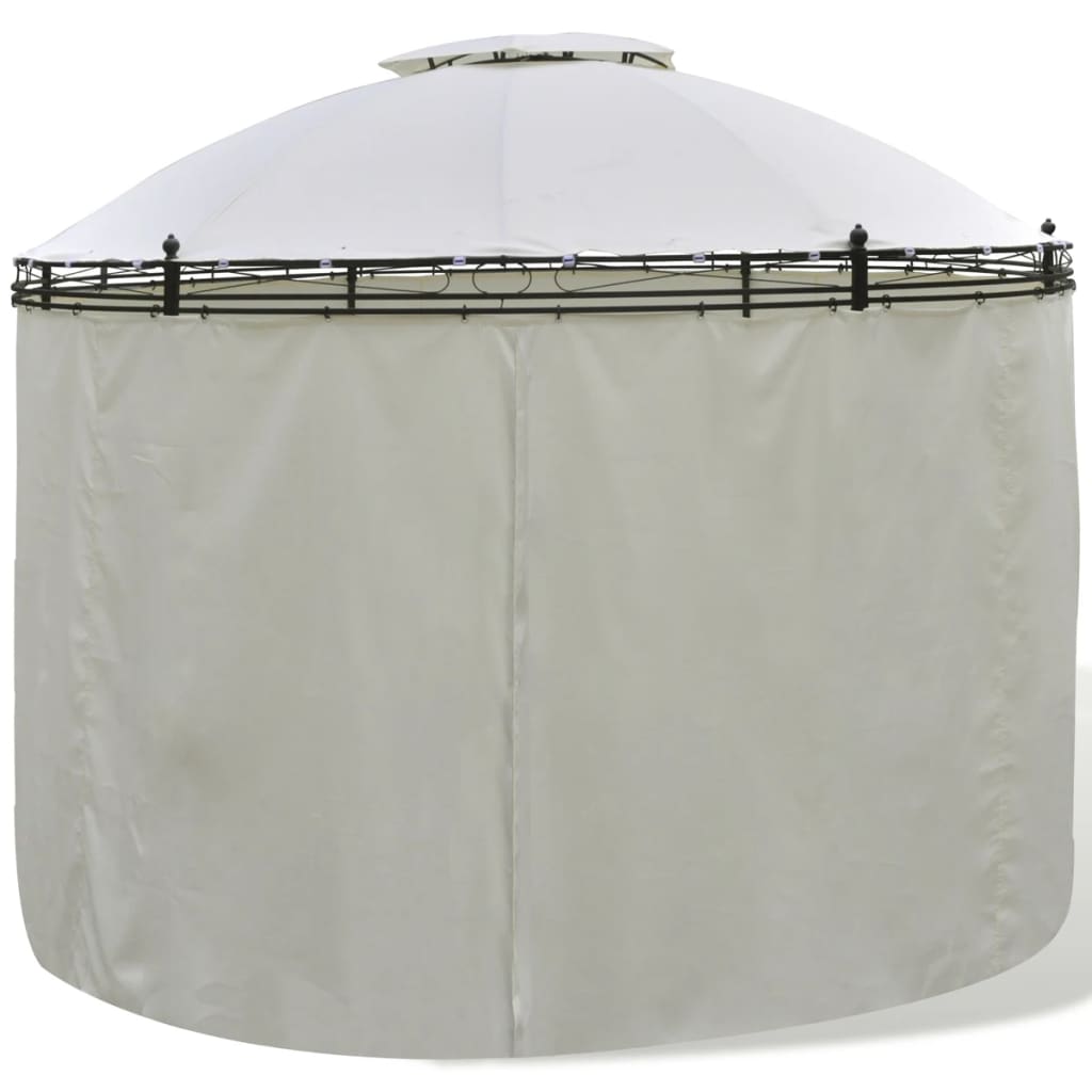 vidaXL Gazebo Round Pop up Canopy Tent Patio Pavilion Sunshade with Curtains-2