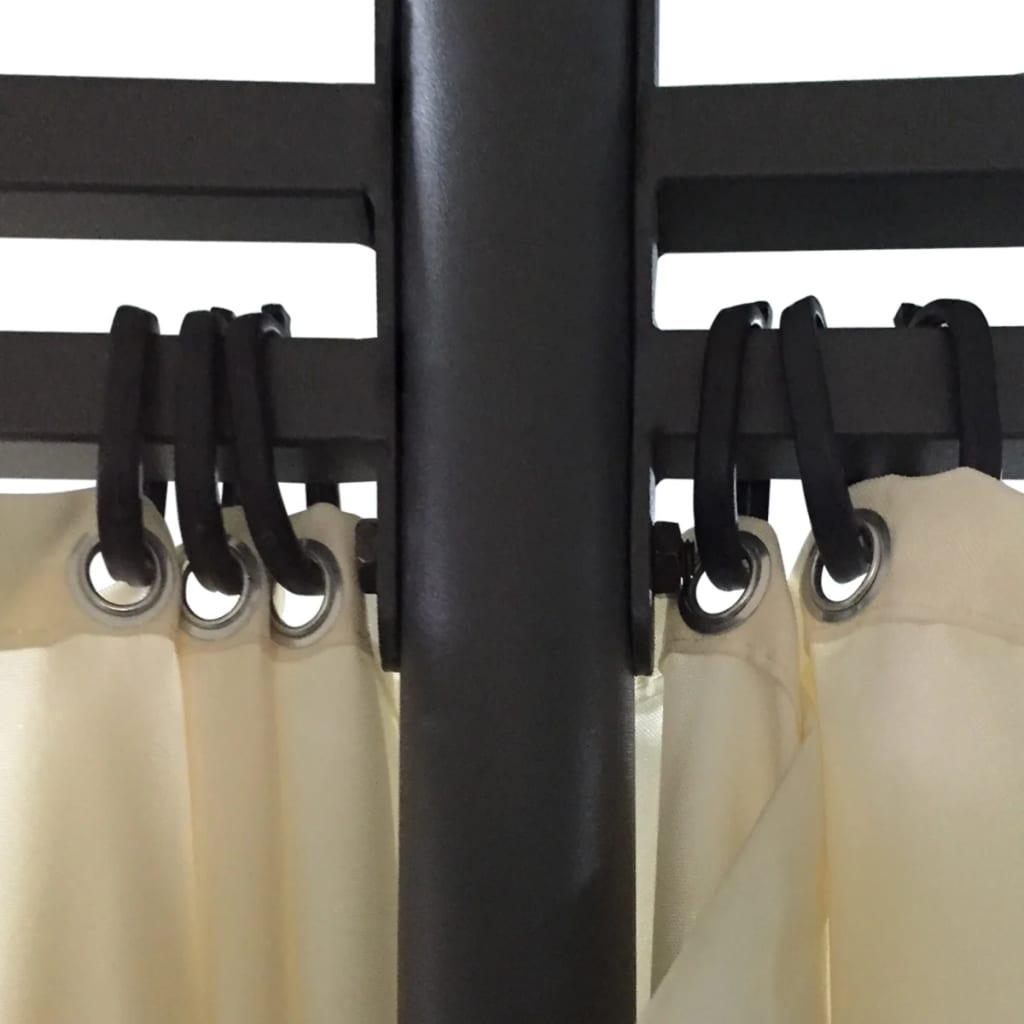 vidaXL Gazebo Round Pop up Canopy Tent Patio Pavilion Sunshade with Curtains-4