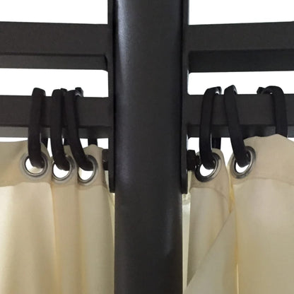 vidaXL Gazebo Round Pop up Canopy Tent Patio Pavilion Sunshade with Curtains-4