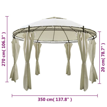 vidaXL Gazebo Round Pop up Canopy Tent Patio Pavilion Sunshade with Curtains-0