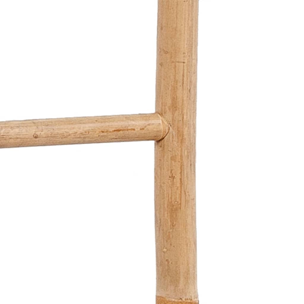 vidaXL Towel Ladder with 6 Rungs Bamboo Bathroom Rack Organizer Stand Hanger-3
