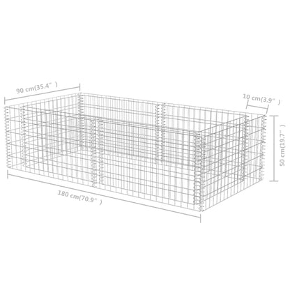 vidaXL Gabion Planter Gabion Basket Post Raised Garden Bed Galvanized Steel-3