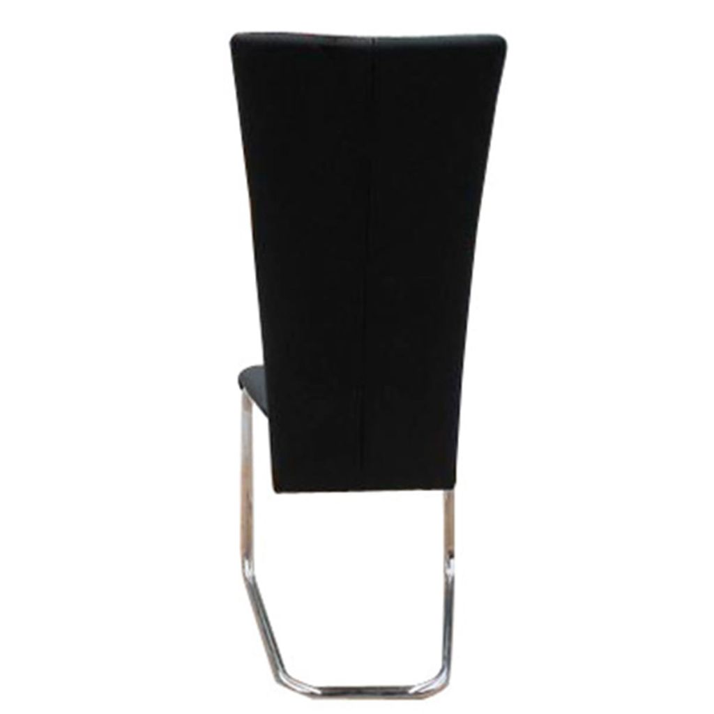 vidaXL Dining Chairs 2 pcs Black Faux Leather-4