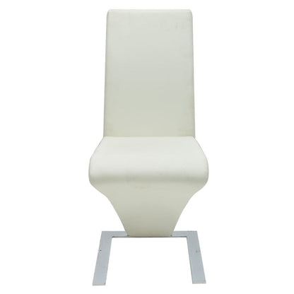vidaXL Dining Chairs 2 pcs White Faux Leather-2
