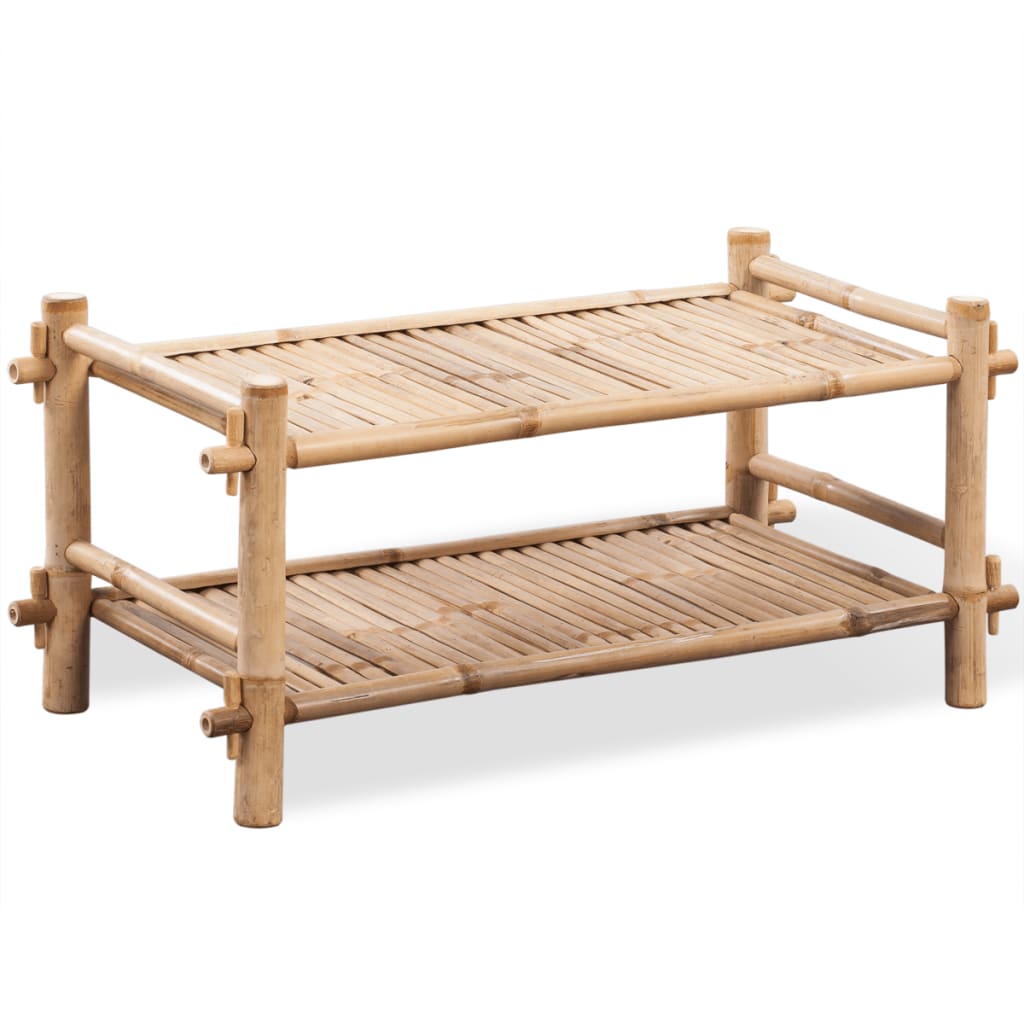 vidaXL 2-Tier Bamboo Shoe Rack-0