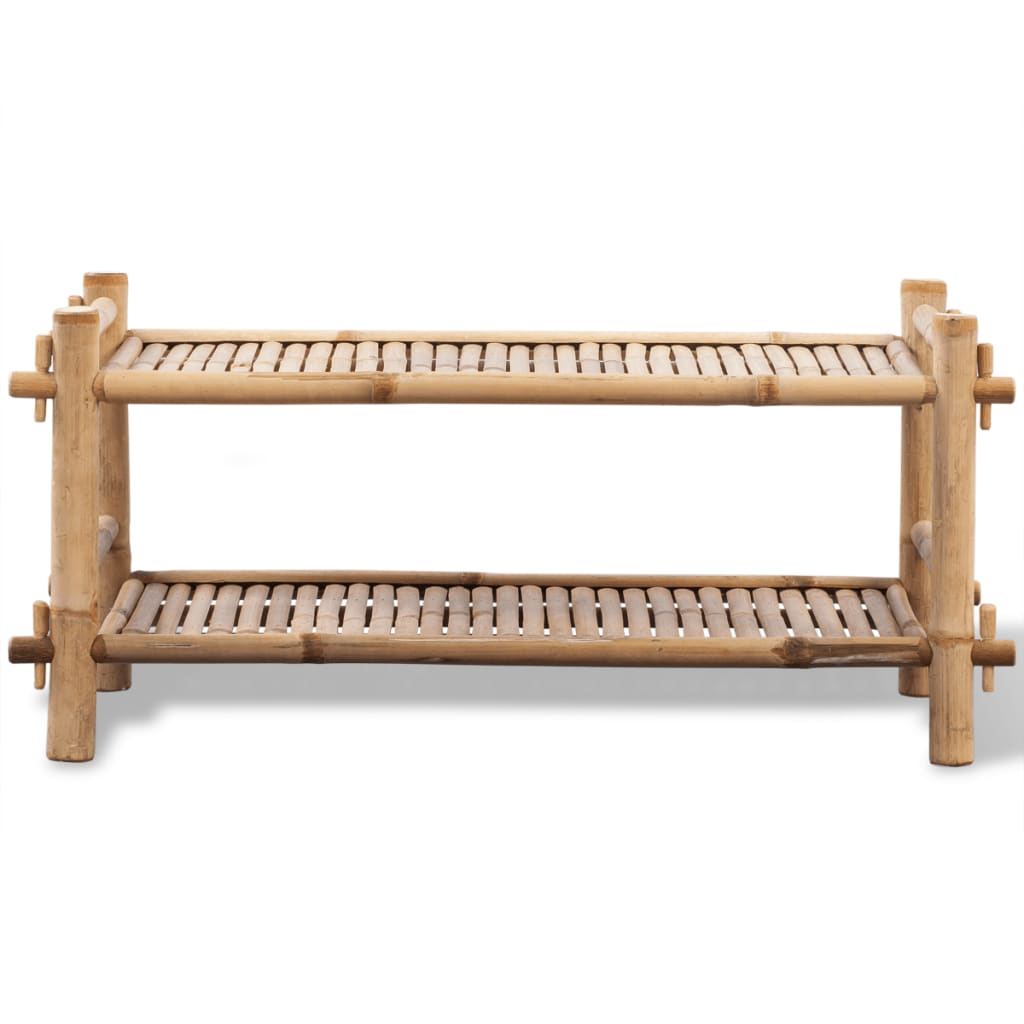 vidaXL 2-Tier Bamboo Shoe Rack-1