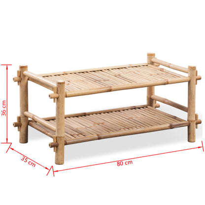 vidaXL 2-Tier Bamboo Shoe Rack-4