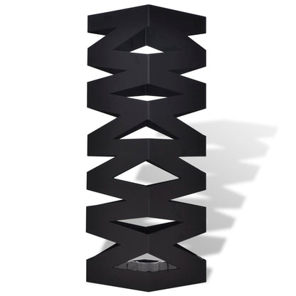 vidaXL Black Square Umbrella Stand Storage Holder Walking Stick Steel 19.1"-4