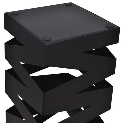 vidaXL Black Square Umbrella Stand Storage Holder Walking Stick Steel 19.1"-1