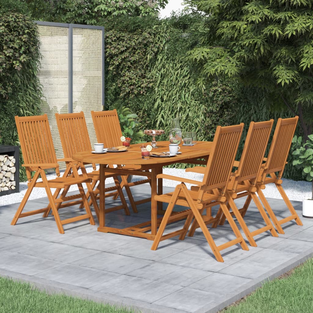 vidaXL 7 Piece Patio Dining Set Solid Acacia Wood-1