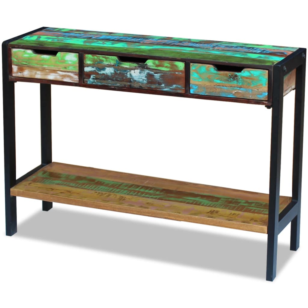 vidaXL Sideboard 3 Drawers Solid Reclaimed Wood-1