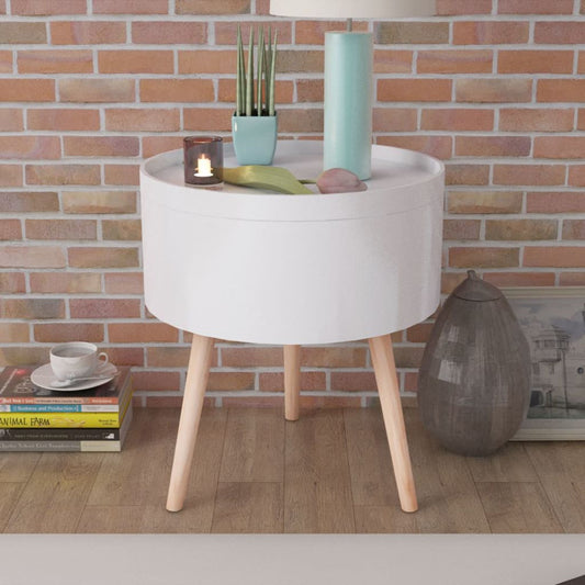 vidaXL Side Table with Serving Tray Accent Sofa End Table Furniture Round-0