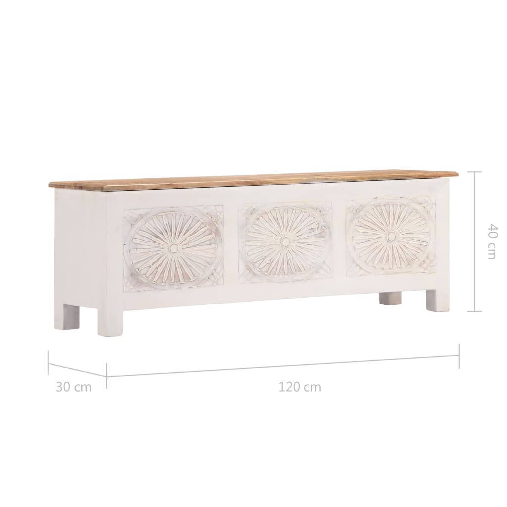 vidaXL Storage Box Storage Entryway Bench Cabinet Sideboard Solid Wood Acacia-3