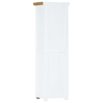 vidaXL Highboard White and Brown 15.7"x11.8"x50.3"  Solid Rough Mango Wood-4