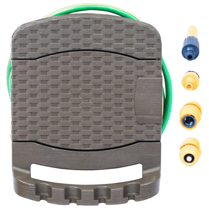 vidaXL Hose Reel Patio Wall Mounted Hose Holder Hose Hanger with Hose Plastic-3