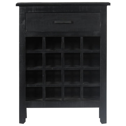 vidaXL Wine Rack Black 22"x13.8"x29.5" Solid Mango Wood-2