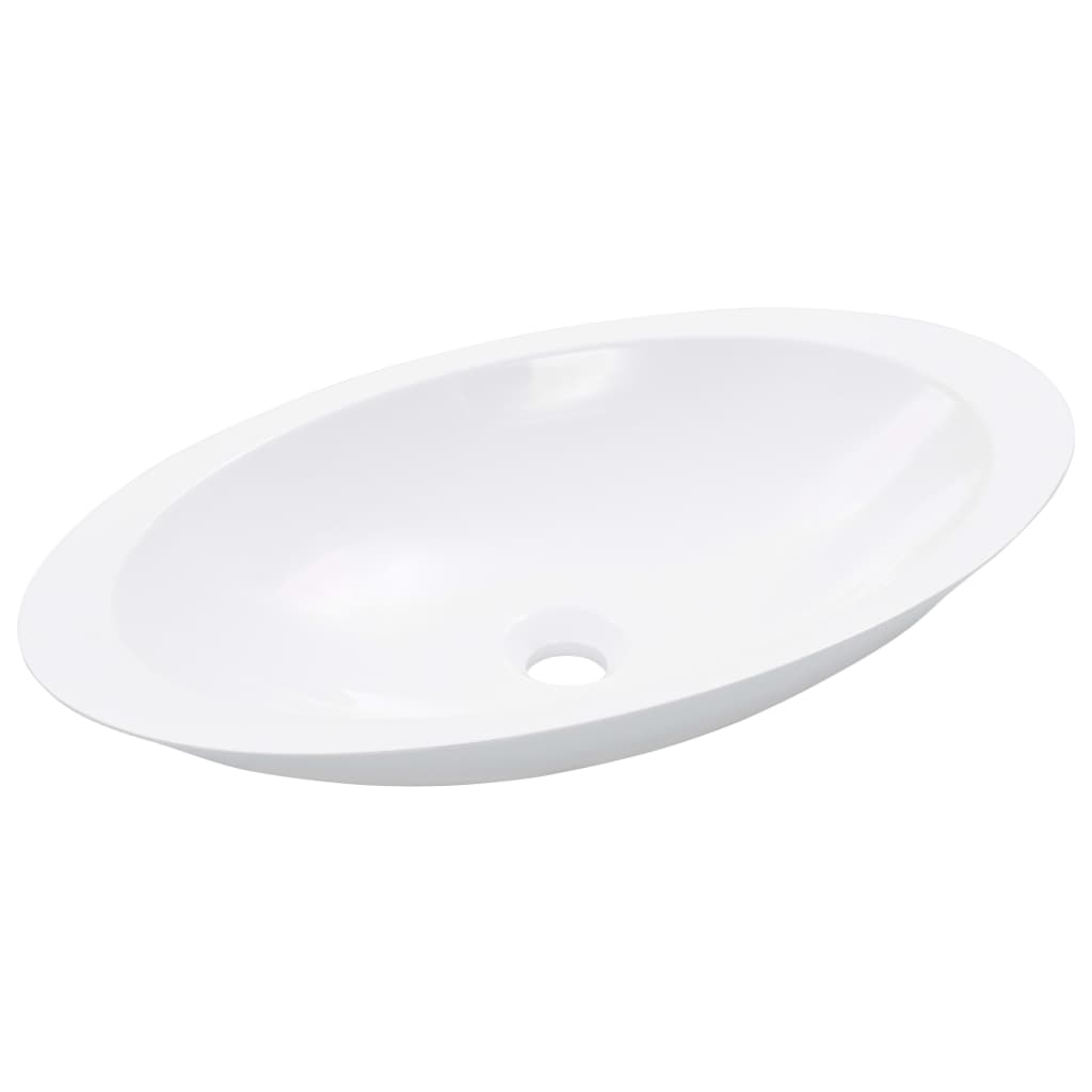 vidaXL Wash Basin Mineral Cast/Marble Cast White Washroom Sink Multi Sizes-3