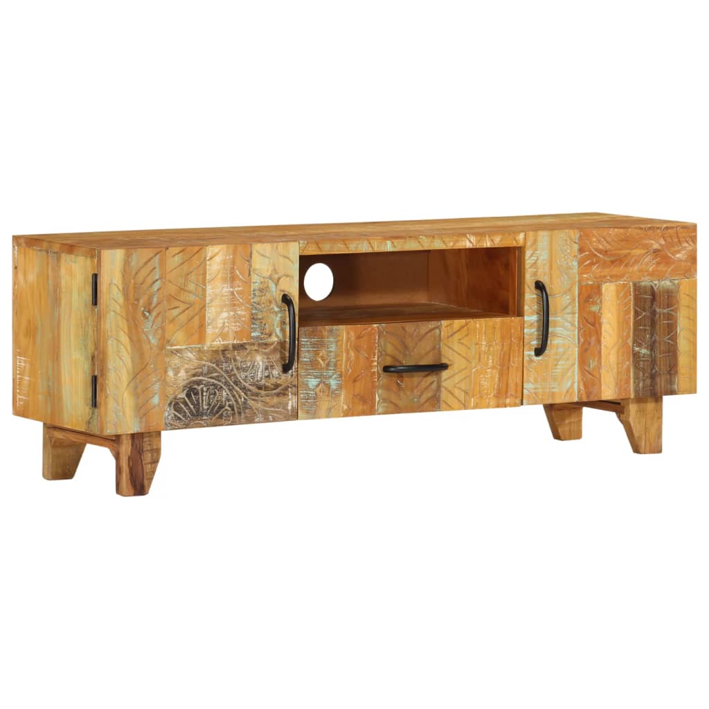 vidaXL Hand Carved TV Stand 47.2"x11.8"x15.7" Solid Wood Reclaimed-5