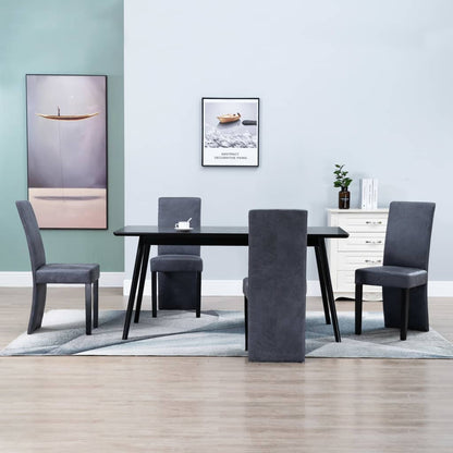 vidaXL Dining Chairs Accent Side Chair for Home Kitchen Faux Suede Leather-7