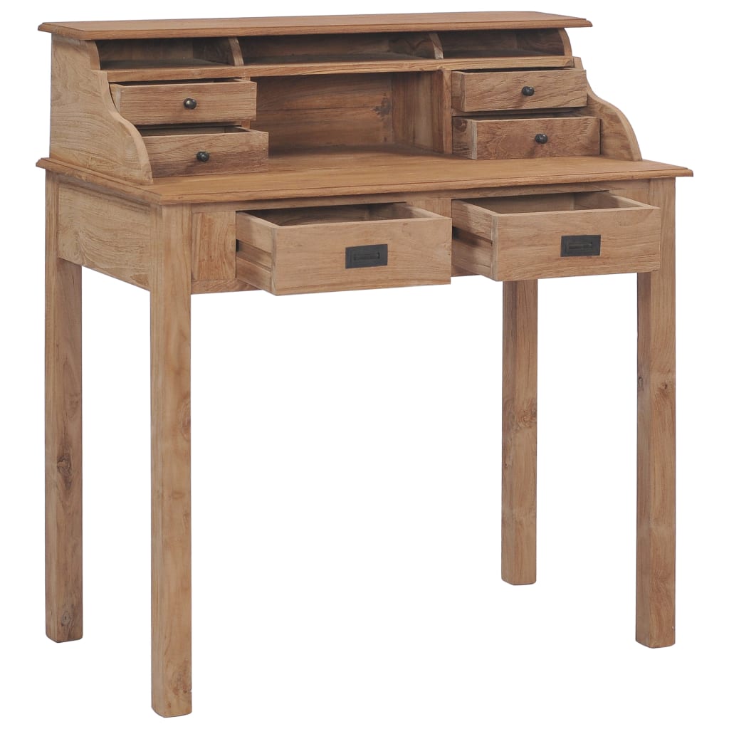 vidaXL Desk 35.4"x19.7"x39.4" Solid Wood Teak