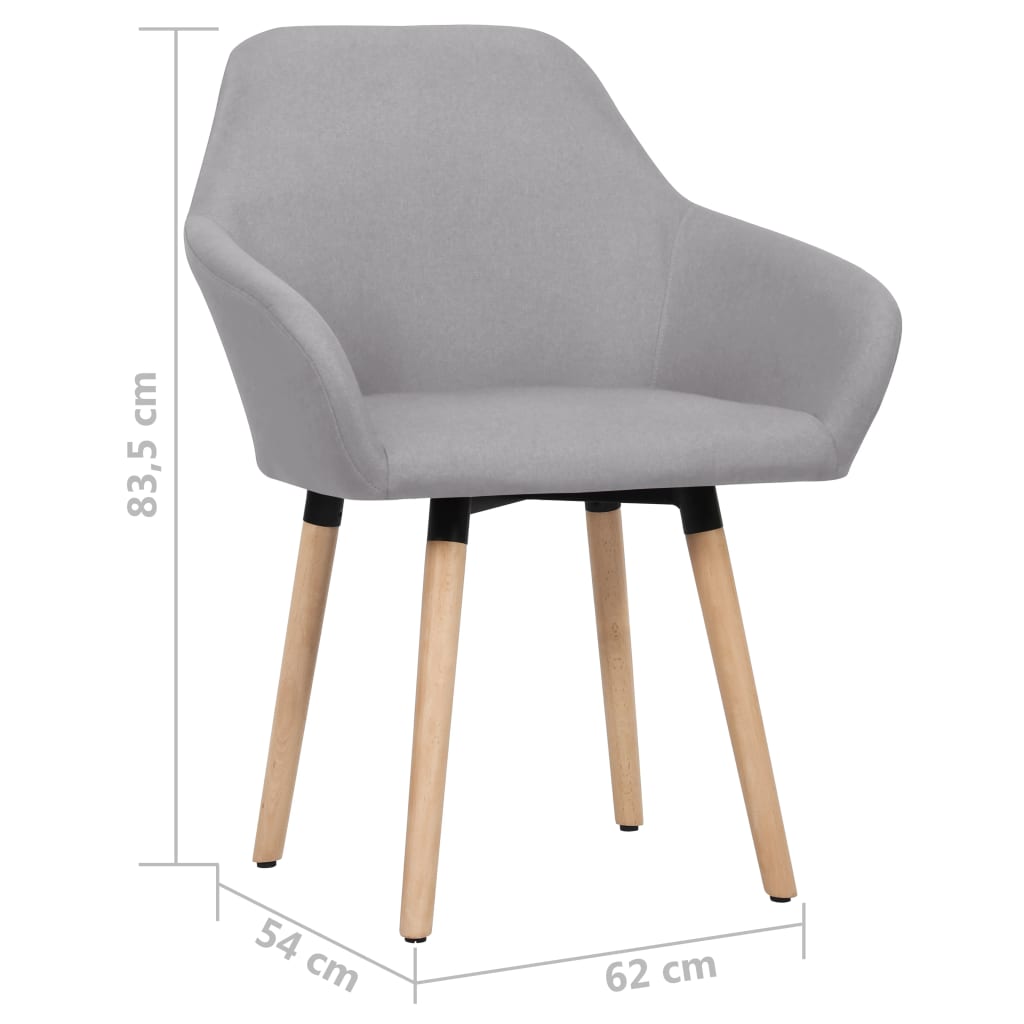 vidaXL Dining Chair Accent Upholstered Arm Chair with Solid Wood Legs Fabric-0