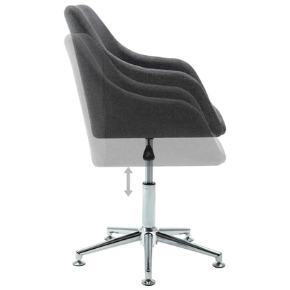 vidaXL Dining Chair 360 Degrees Swivel Accent Desk Chair with Arms Fabric-4