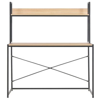 vidaXL Computer Desk Black and Oak 47.2"x23.6"x54.3"-2