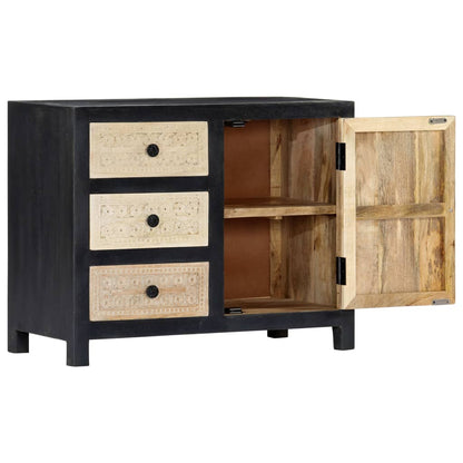 vidaXL Side Cabinet Sideboard Living Room Furniture Hand Carved Solid Wood Mango-4