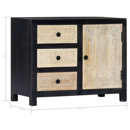 vidaXL Side Cabinet Sideboard Living Room Furniture Hand Carved Solid Wood Mango-2