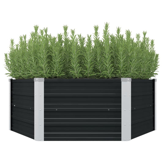 vidaXL Raised Garden Bed Patio Raised Flower Bed Galvanized Steel Planter