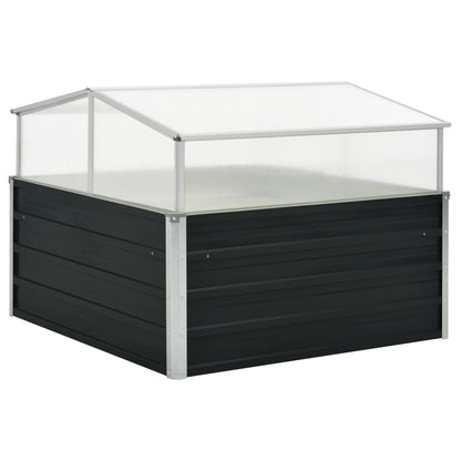 vidaXL Cold Frame Raised Garden Bed with Cover Greenhouse Galvanized Steel-2