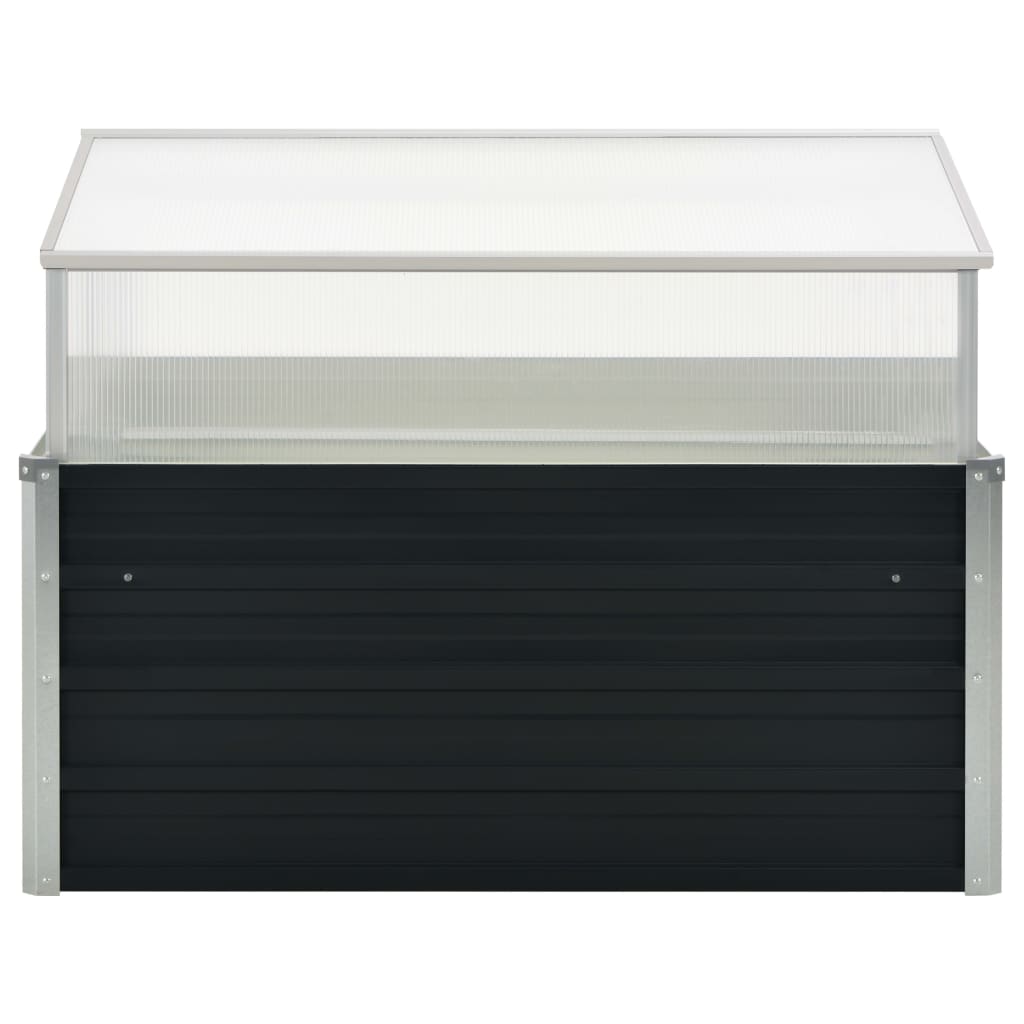 vidaXL Cold Frame Raised Garden Bed with Cover Greenhouse Galvanized Steel-1