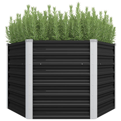 vidaXL Raised Garden Bed Raised Flower Bed Galvanized Steel Outdoor Planter-2