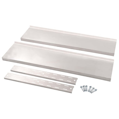 vidaXL Wall Shelf Floating Wall Mounted Display Shelf for DVD Stainless Steel-2