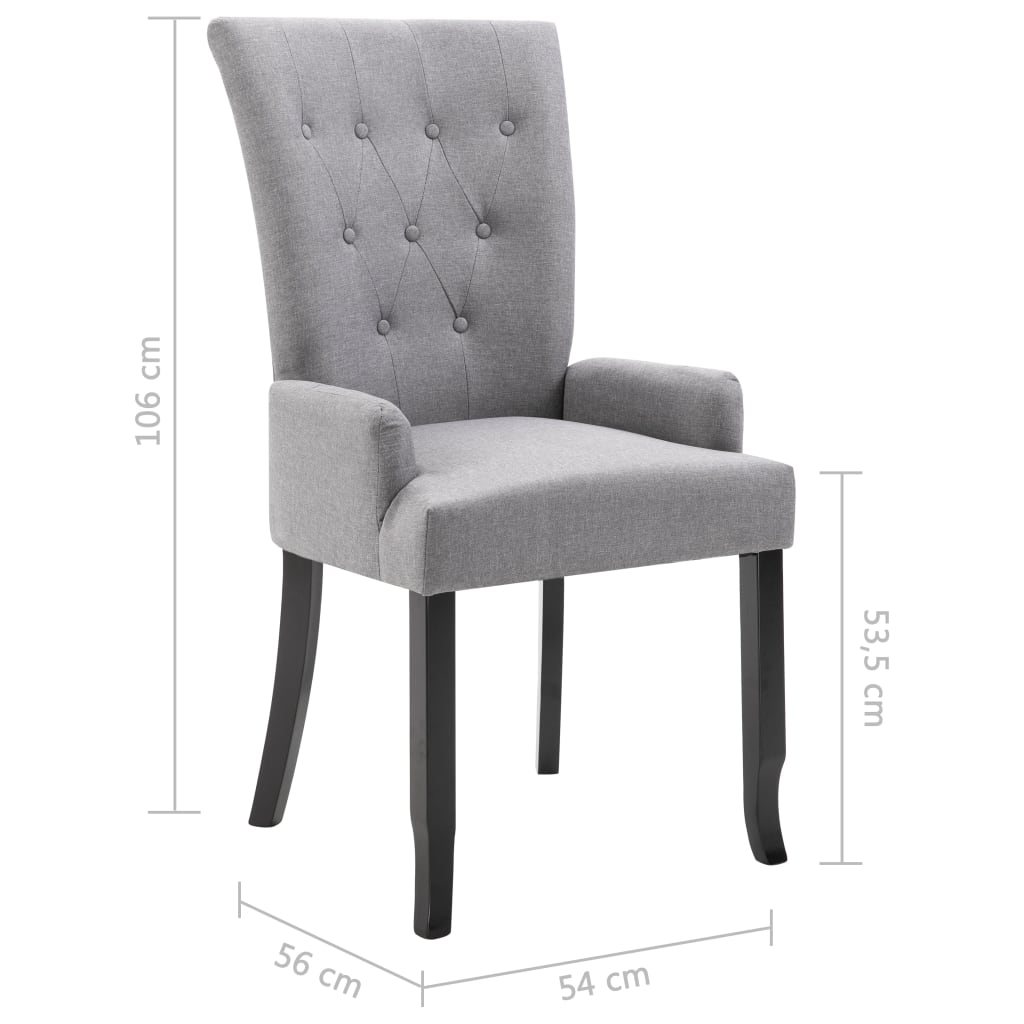 vidaXL Dining Chairs Accent Dining Chair with Armrests for Home Kitchen Fabric-0