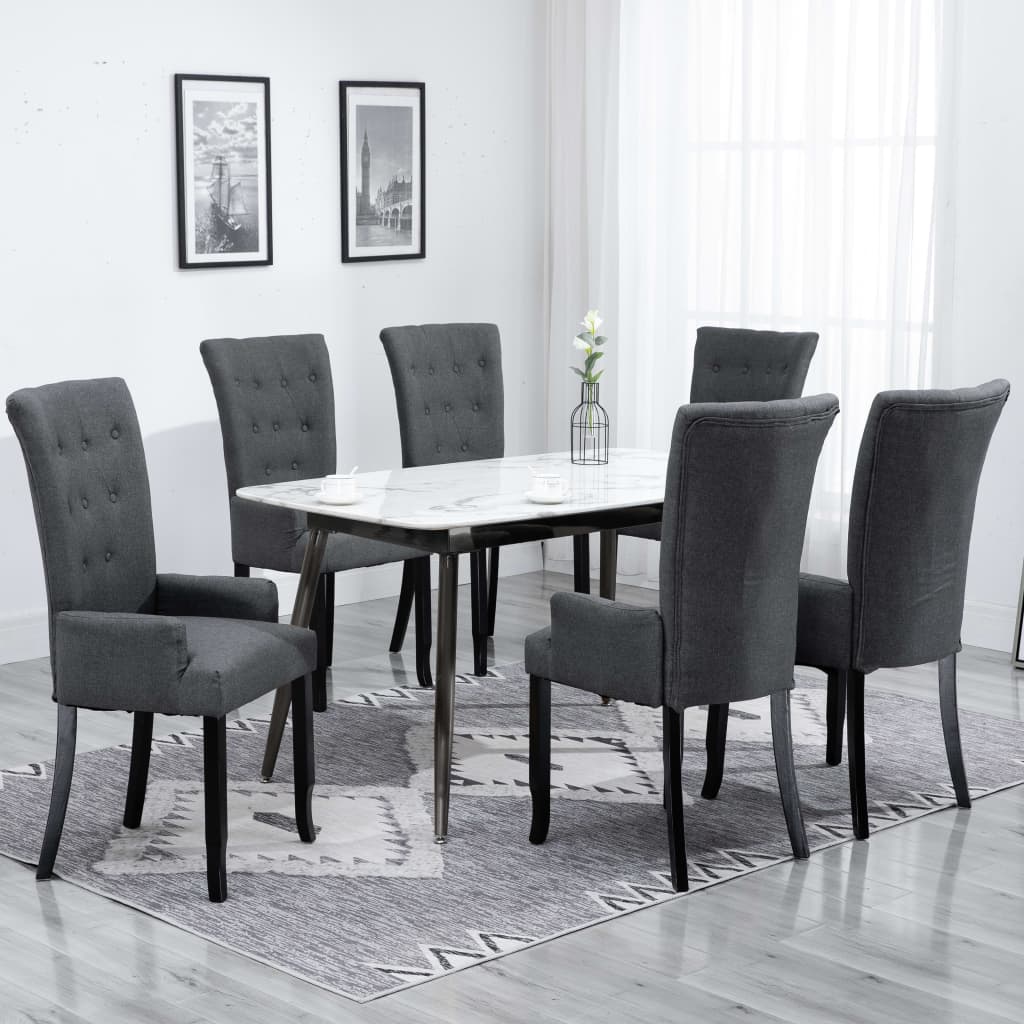 vidaXL Dining Chairs Accent Dining Chair with Armrests for Home Kitchen Fabric-10