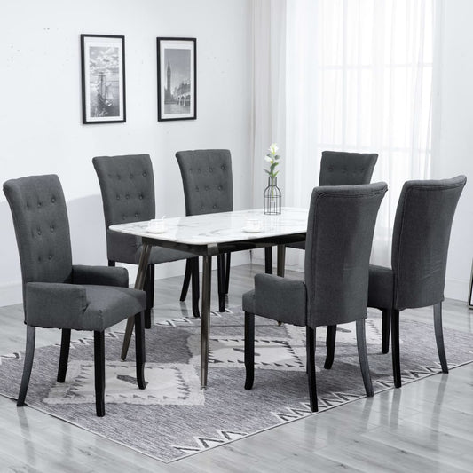 vidaXL Dining Chairs Accent Dining Chair with Armrests for Home Kitchen Fabric-10