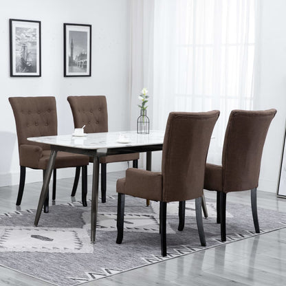 vidaXL Dining Chairs Accent Dining Chair with Armrests for Home Kitchen Fabric-5