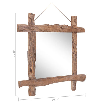 vidaXL Log Mirror Makeup Mirror for Home Hallway Natural Solid Reclaimed Wood-3