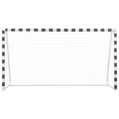 vidaXL Soccer Goal Training Soccer Net Practice Net Metal Black and White-3