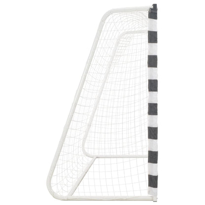vidaXL Soccer Goal Training Soccer Net Practice Net Metal Black and White-4