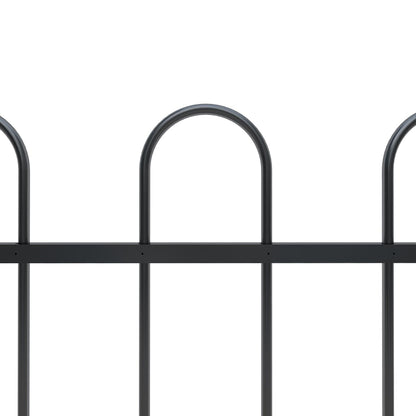 vidaXL Garden Fence Patio Privacy Screen Fence Wall with Hoop Top Steel Black-3